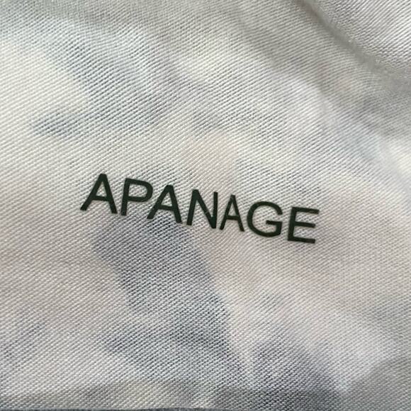 Apanage Grey and White Ruched 3/4 Sleeve Top Size 14 V-Neck Studded Tee - Picture 6 of 10